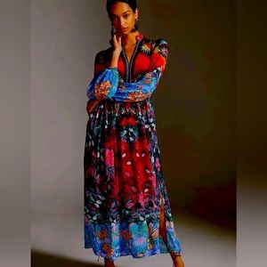Anthropologie Bhanuni by Jyoti Patterned Maxi Dress Size 8